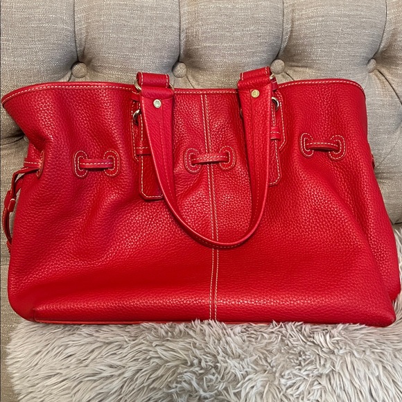 Dooney & Bourke Red Leather Bag EUC. Looks new!!!  Inside is perfect CLEAN - Picture 13 of 14